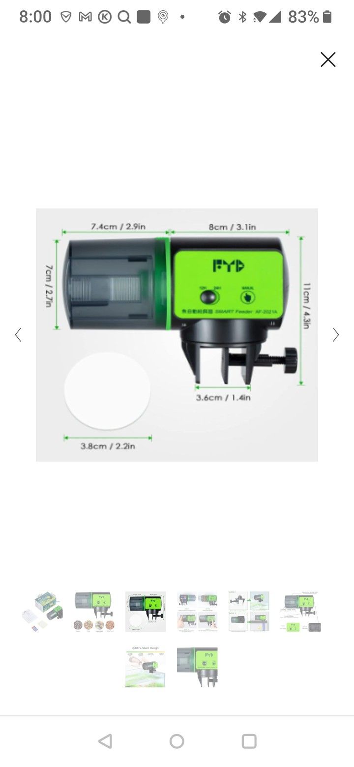 Automatic Fish Feeder, Aquarium Auto Fish Feeder Food Timer Dispenser for Small Fish Tank, Vacation, Holidays