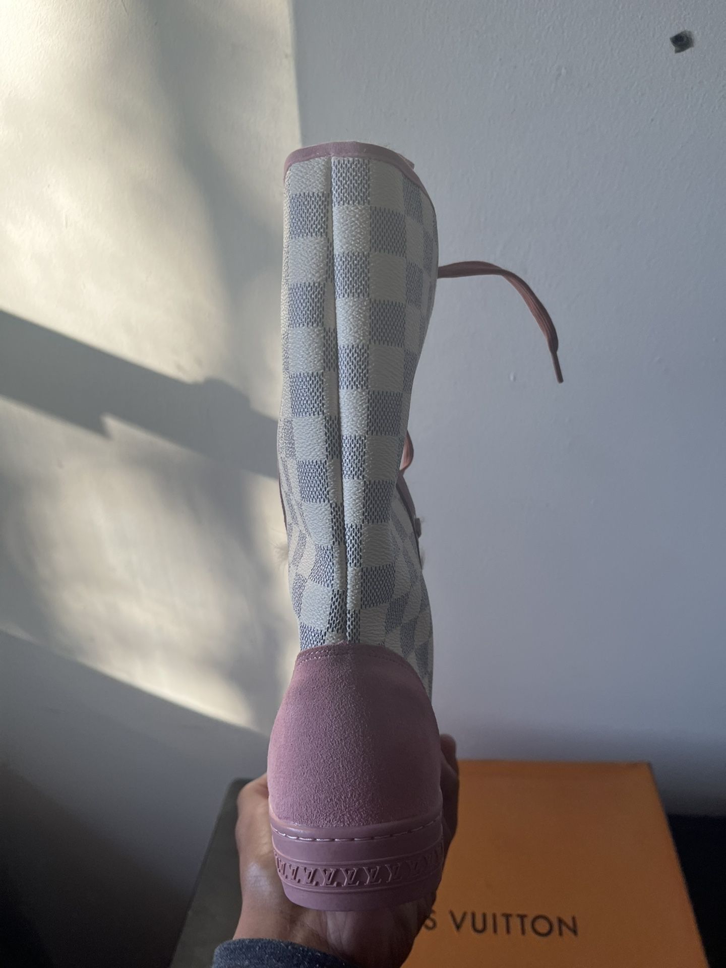 Pink Louisville Vuitton Boots (With Fur Inside)