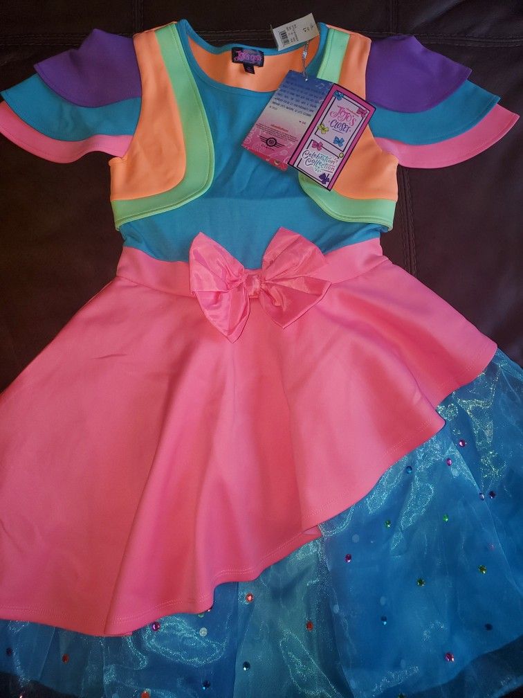 Jojo’s Siwa Bow Birthday Dress Party Halloween Girls Large 10-12 NWT