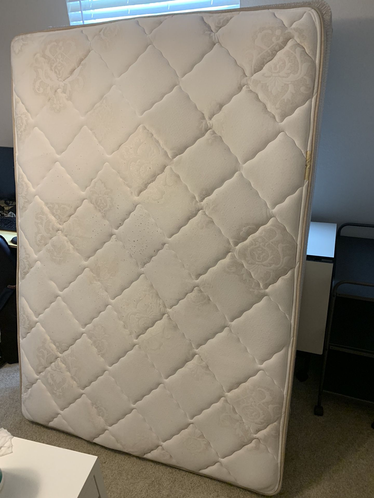 A Full-Size Mattress, Box Spring, and Frame