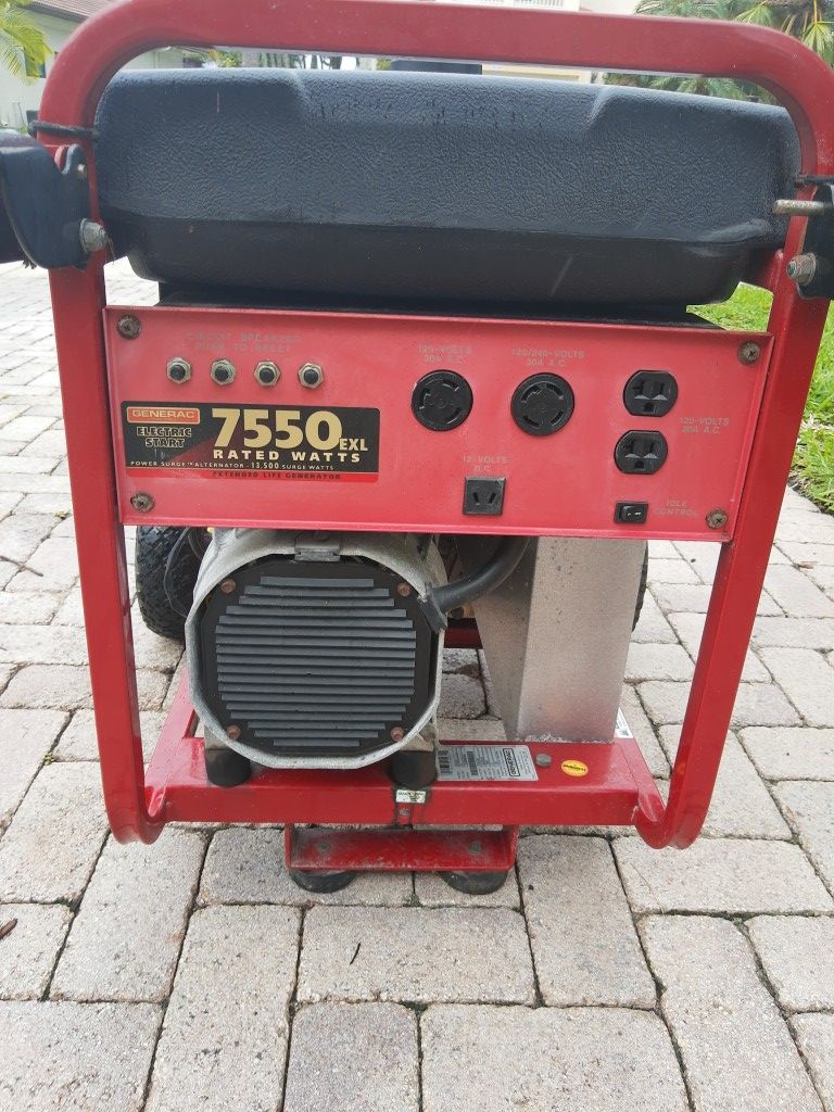 Generac generator electric start 7550 EXL generator. 13500 Surge Watts