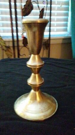Sterling silver stamped candle holder