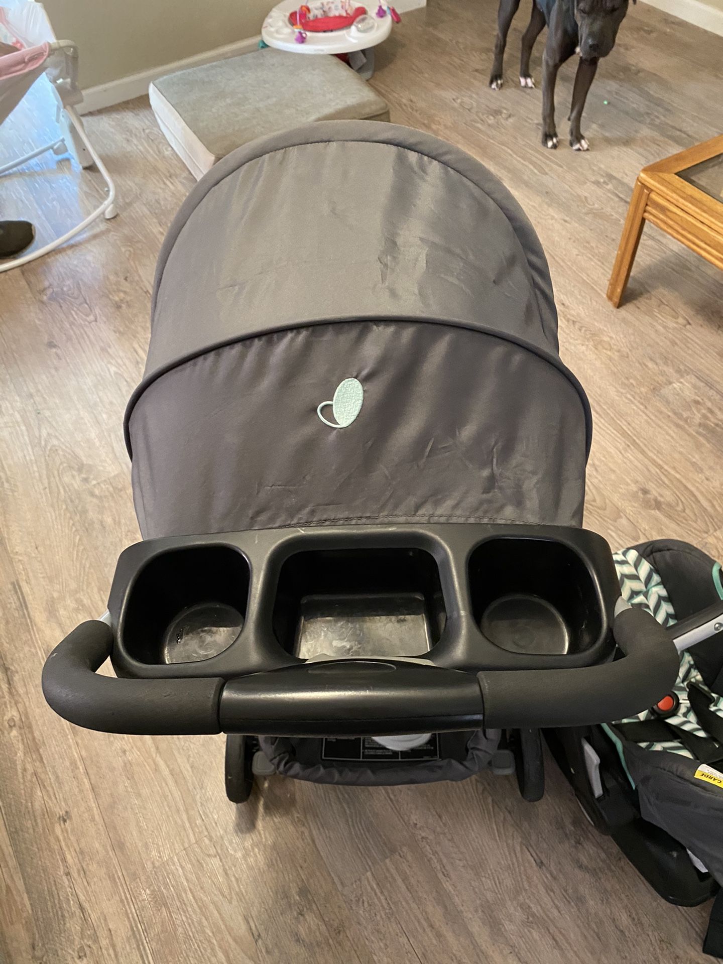 Evenflo car seat, base and stroller