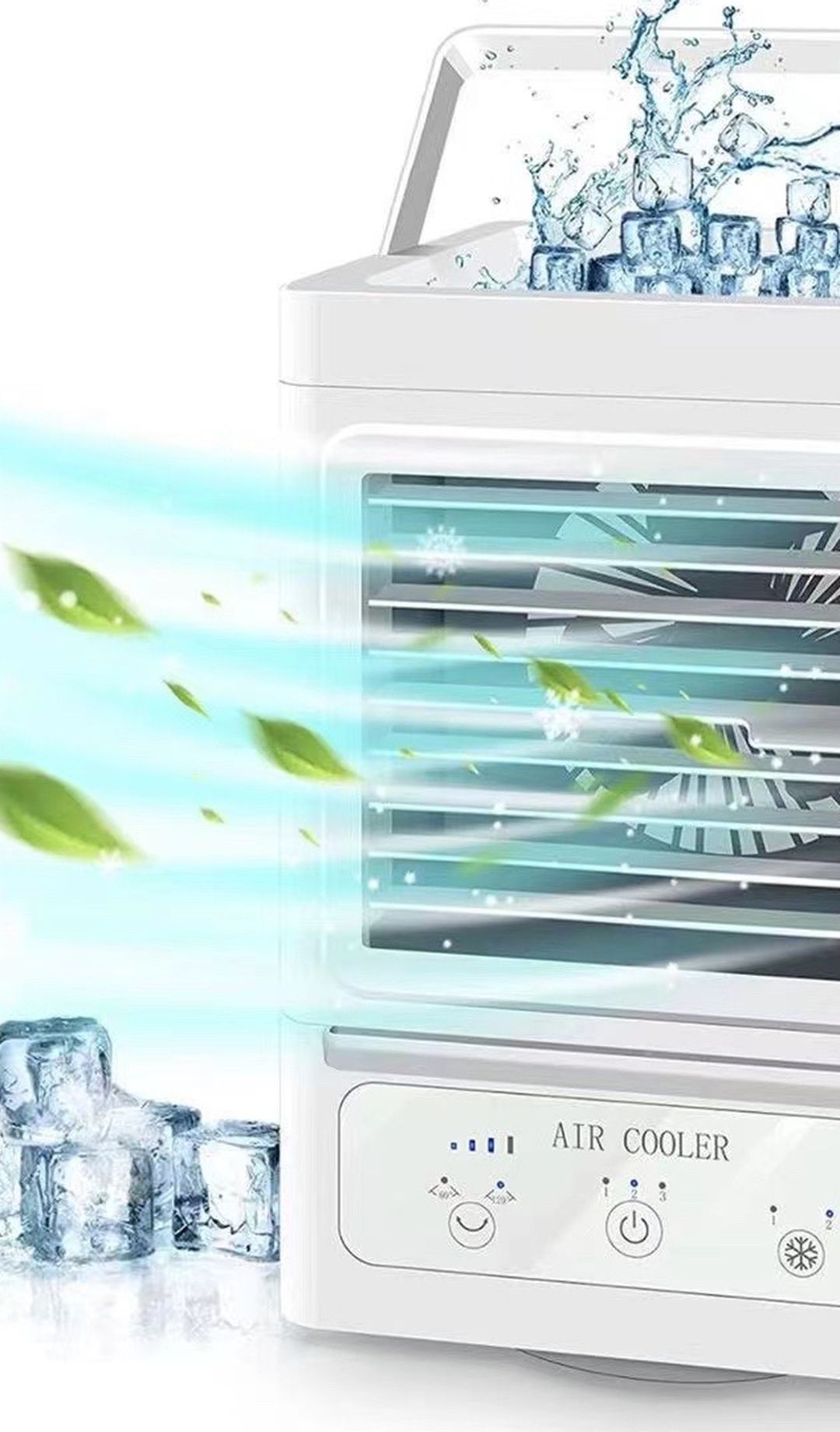 Personal Air Cooler, 5000mAh Rechargeable Battery Operated 60°&120° Auto Oscillation, Portable Air Conditioner Fan with 3 Wind Speeds & 2 Refrigeratio