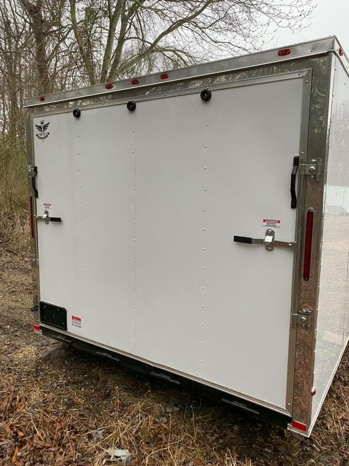 ENCLOSED VNOSE TRAILERS ALL SIZES AND COLORS 20FT 24FT 28FT 32FT IN STOCK FREE DELIVERY