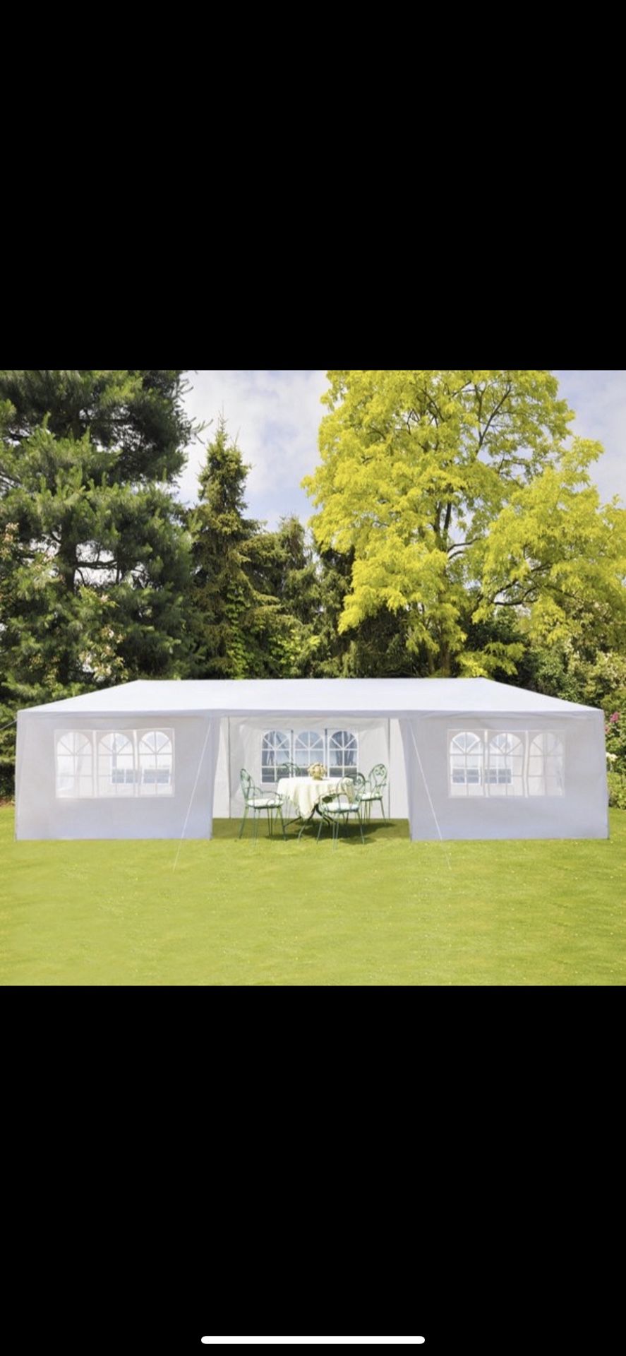 10'x 30' White Gazebo Wedding Party Tent Canopy With 6 Windows & 2 Sidewalls-8 For Sale