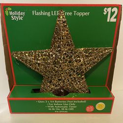 NEW Flashing Star Tree Topper!  12.00$ Retail  Thumbnail