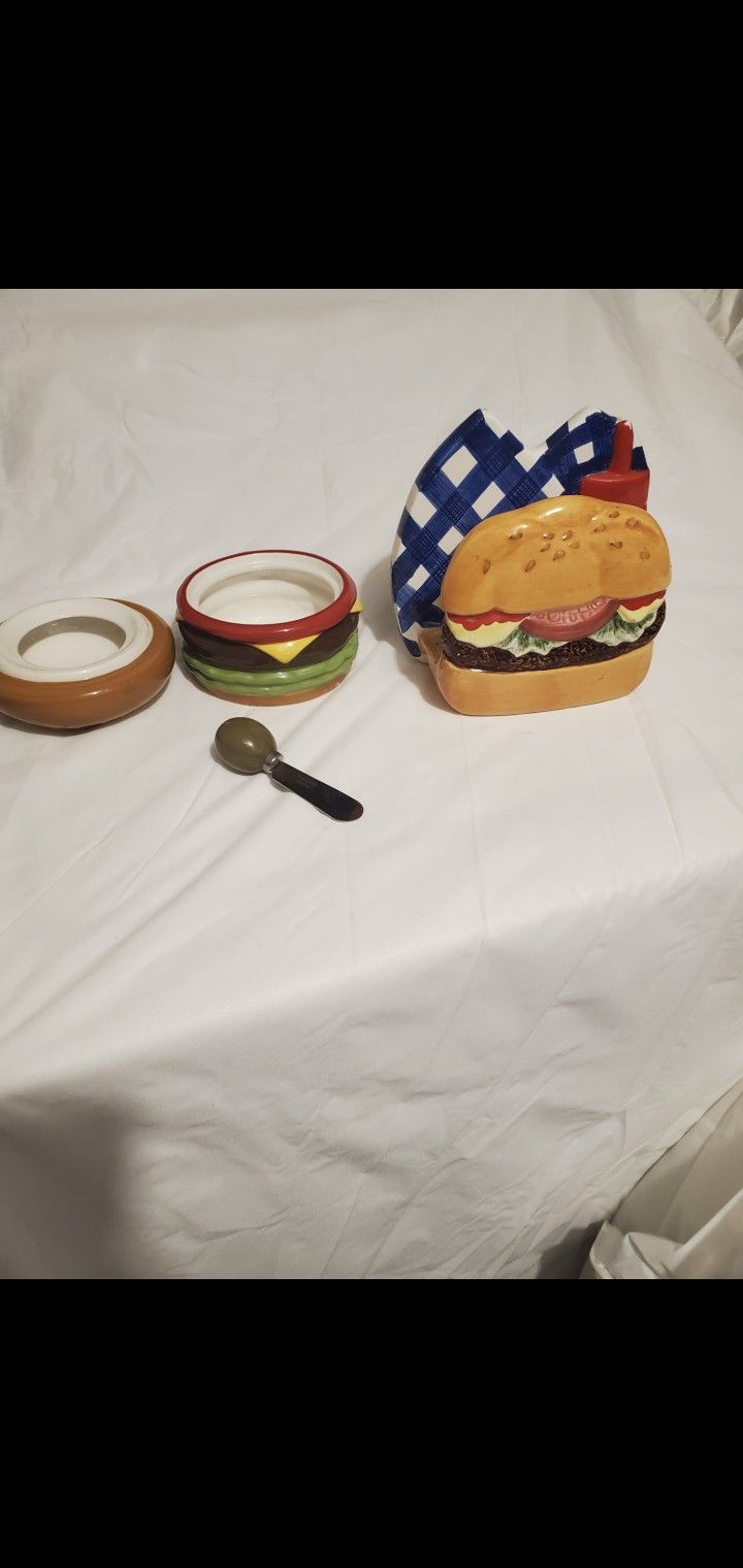CONDIMENT JAR-NAPKING HOLDER