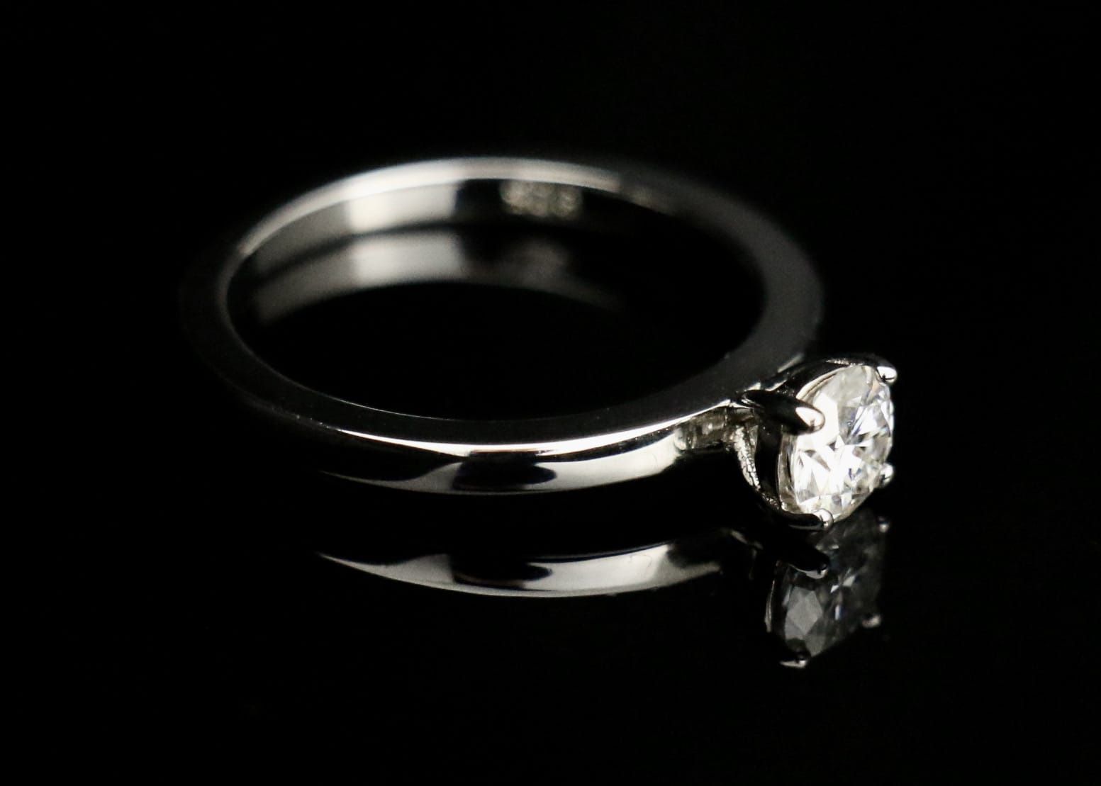 .5c Silver Moissanite Engagement Band