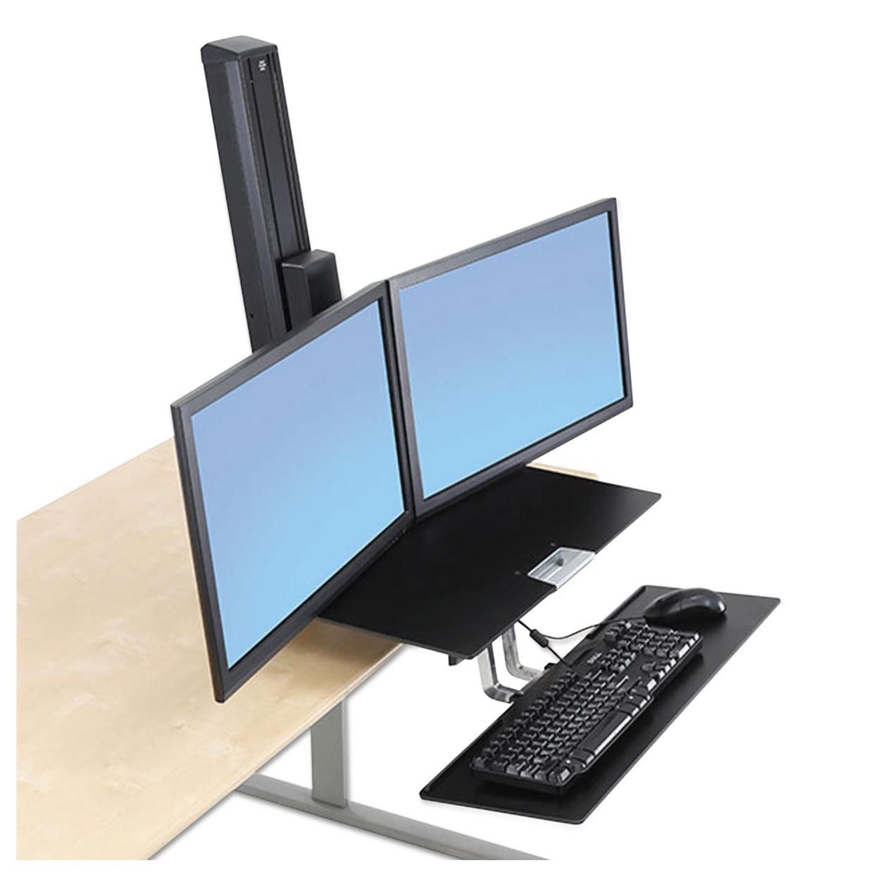 Ergotron, ERG(contact info removed)0, WorkFit-S, Dual Monitor with Worksurface+ (Black),
