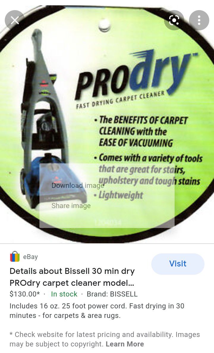 Bissell  Carpet, Rug  & Upholstery Cleaner PRO DRY Model. Barely used. Can't Purchase Anywhere.