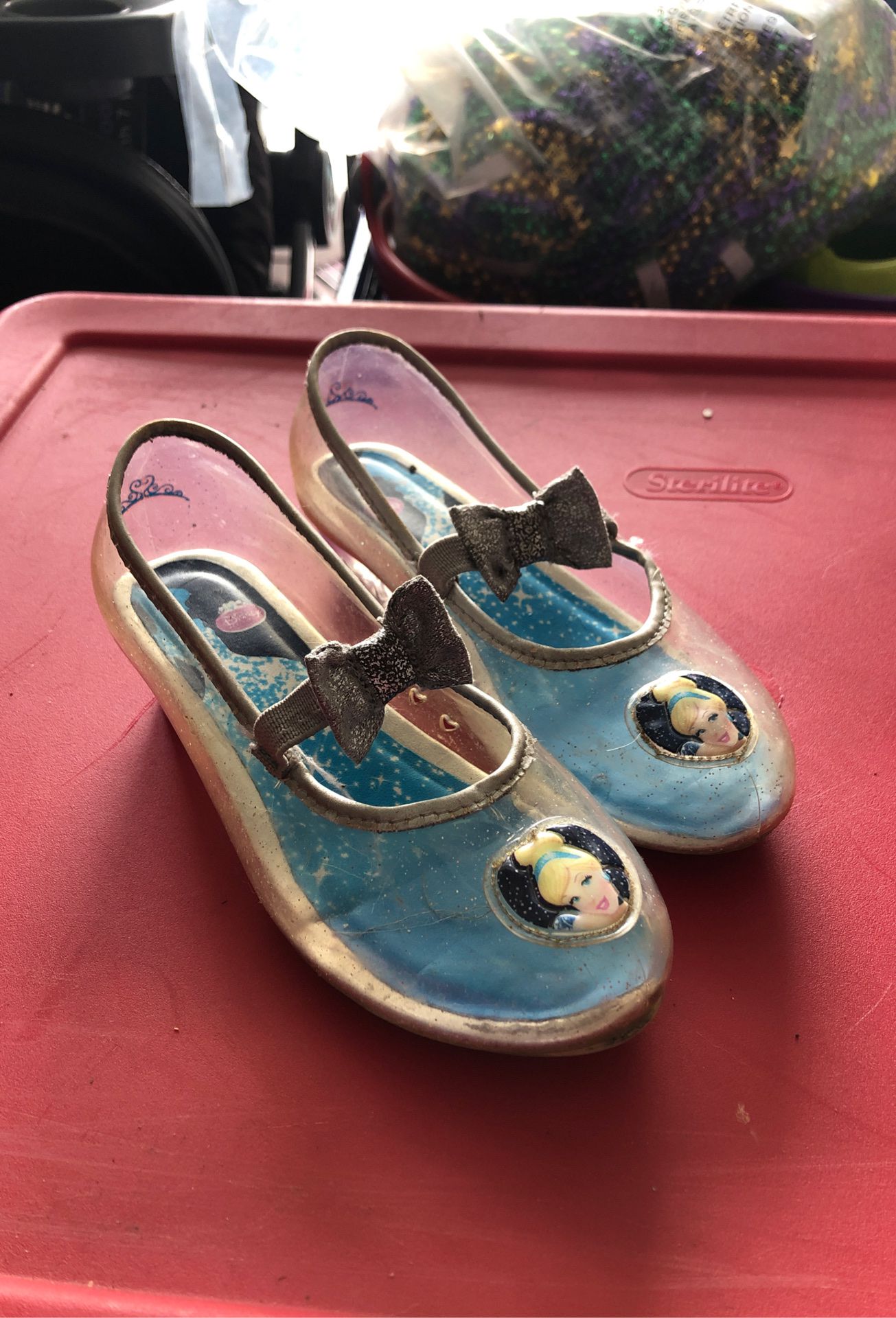 Cinderella “glass” slippers heels girls size 10