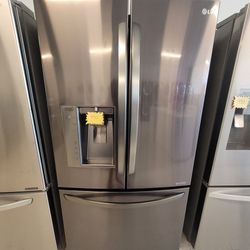 Lg Dark Stainless Steel French Door Refrigerator Used Good Condition With 90day's Warranty  Thumbnail