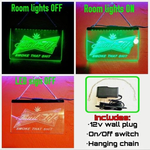 NEW 3D HARLEY DAVIDSON (+Others) 8"x 12" EDGE LIT SIGN• MAN CAVE. BAR. GARAGE. LIGHT! NEON LIKE GLOW