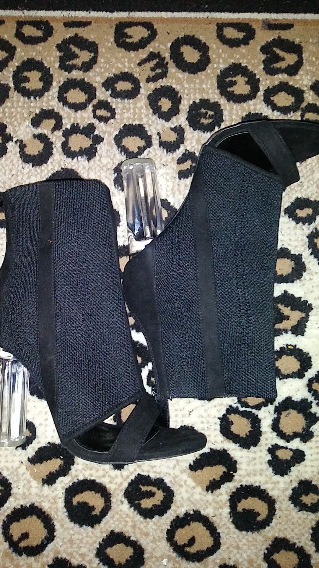 Open toe clear heel