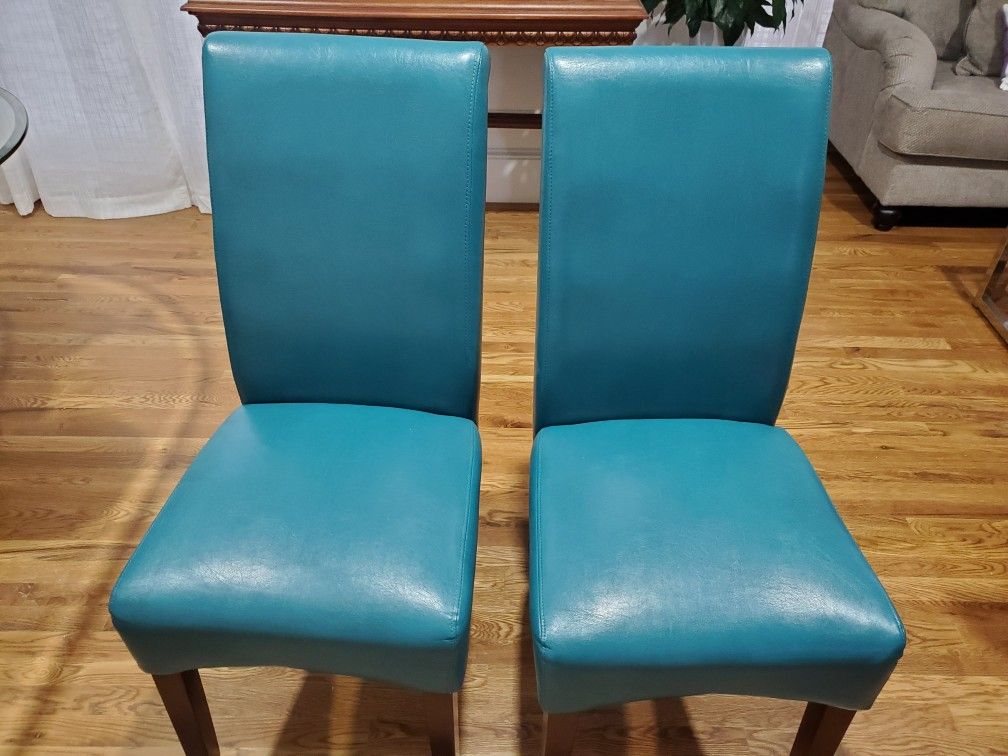 Teal dining chairs