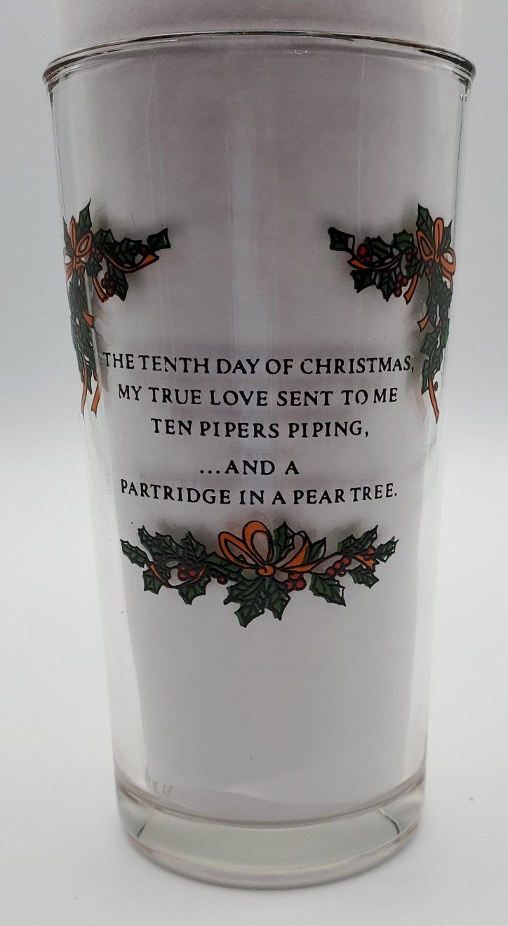 12 Days Of Christmas Tumbler Vintage Original Day 10 Ten Pipers Piping
