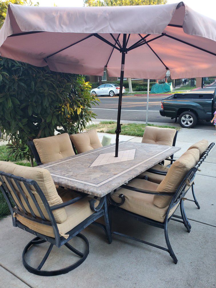 8 Pcs Outdoor Metal Dining Set For, Outdoor Furniture Sacramento Ca