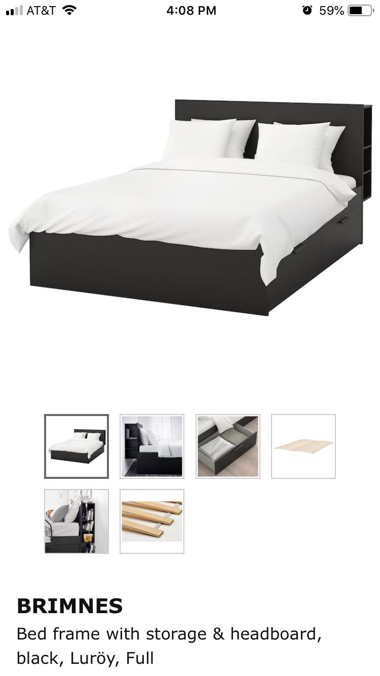 Ikea Brimnes Bed Frame With Storage, Brimnes Bed Frame With Storage Headboard Black Full