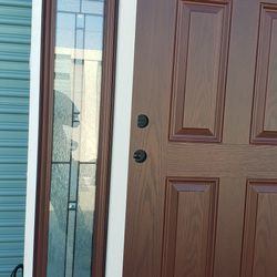 Exterior Door Crasfman  W/sidelite Fiberglass 48x80 Right Hand  Thumbnail