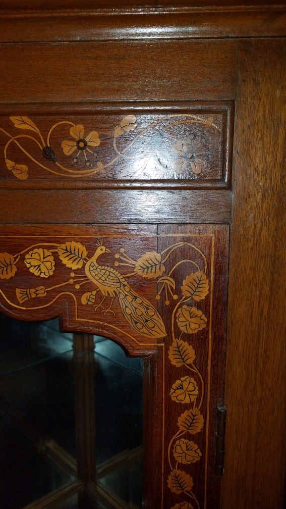 Antique Marquetry Corner Cabinets
