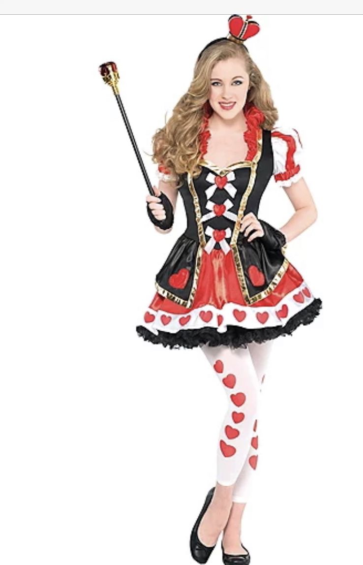 Queen Of Hearts Halloween Costume Size Large Juniors New