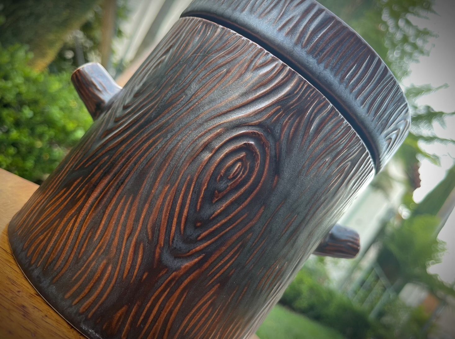 STUMP Original Vintage Ceramic Cookie/Biscuit Jar Tree/Wood/Log Motif MCM Mid Century Modern Shabby Chic Country Cottage Cabin/Lodge