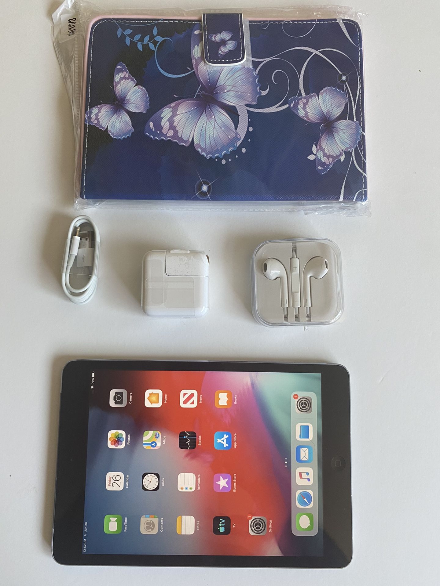 64GB Apple IPad Mini 2 (Retina Display/ 2 HD Camera/ IOS 12) with complete new Accessories