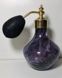 Glass Perfume Bottle With Mesh Atomizer Bulb  Vintage Style Thumbnail