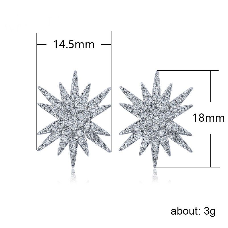 "Glitter Irregular Star Full Diamonds Zircon Stud Earrings for Women, L600
 
