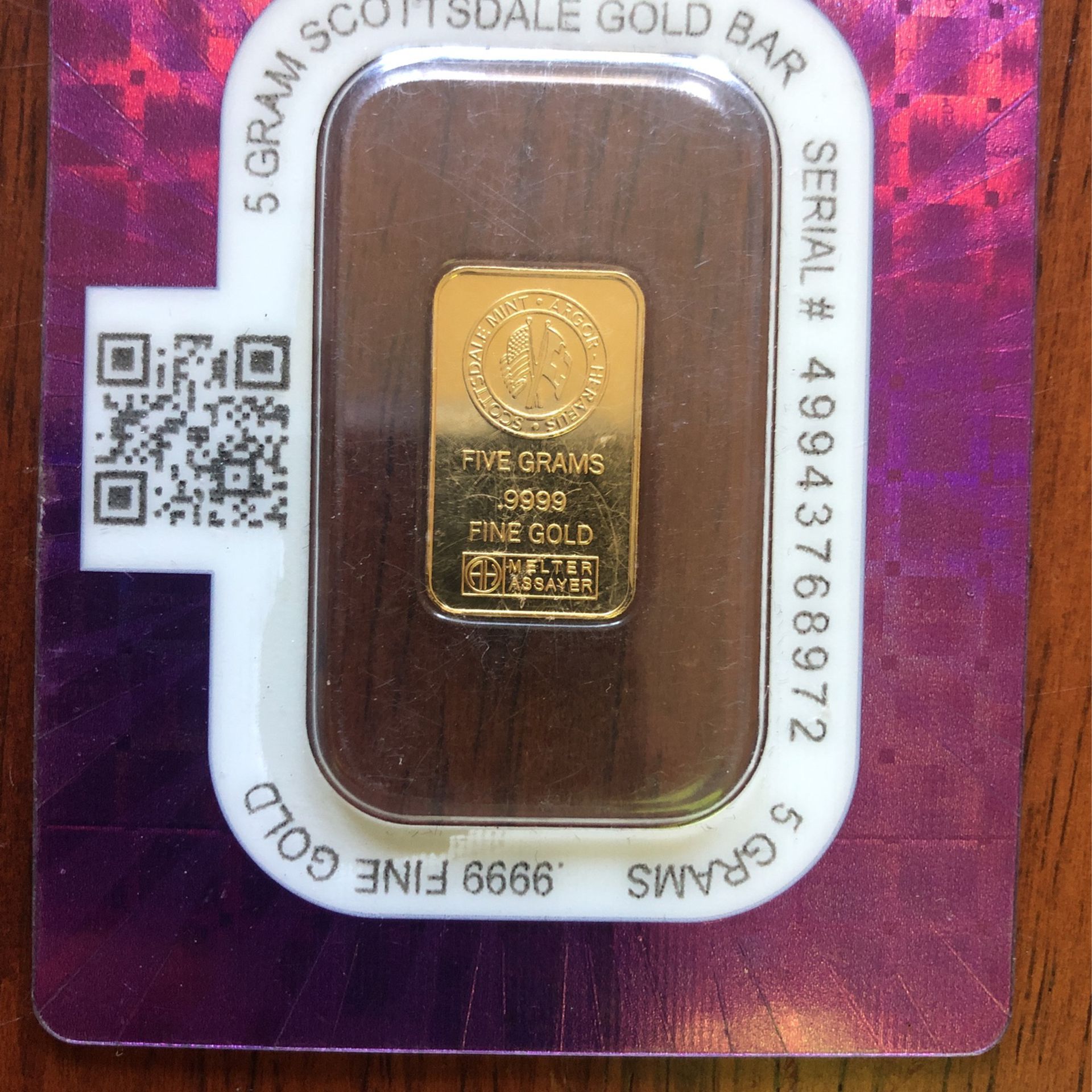 Gold Bullion For Sale $50 Per Gram In Tamper Proof Case 
