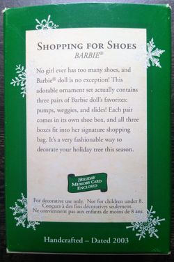 Brand New Collectible Hallmark Keepsake Ornaments (Barbie-Shopping For Shoes) Thumbnail