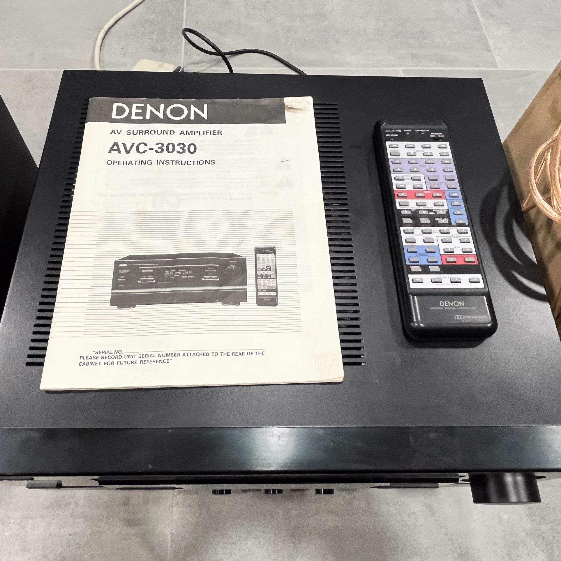 Stereo home theater equipment speakers Denon receiver subwoofer