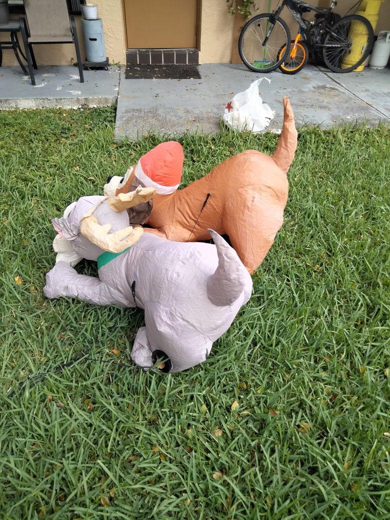 Inflatable Christmas Dog & Deer Decor