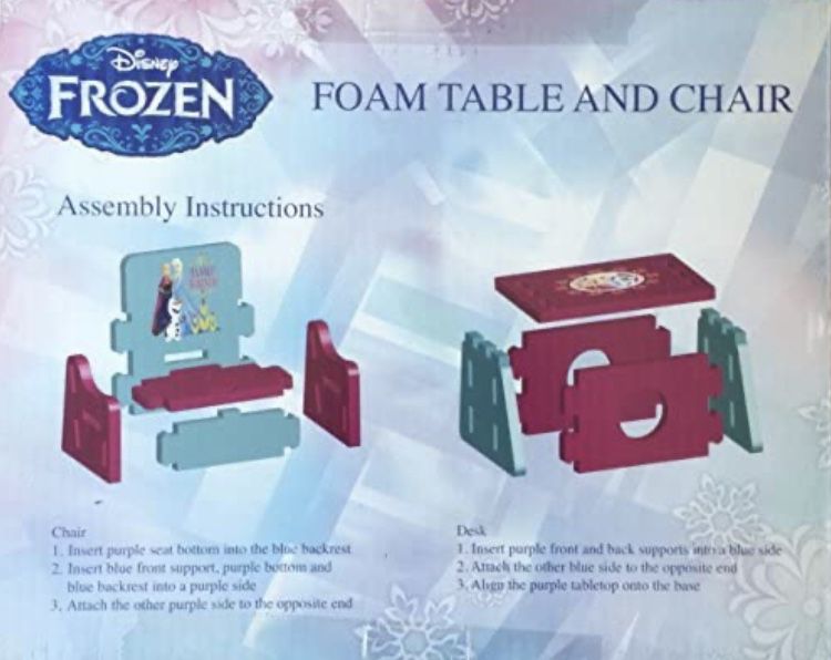 Disney Frozen Foam Table And Chair Set