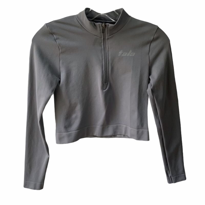 TALA Blaze Long-Sleeve Half-Zip Crop Top (S)
