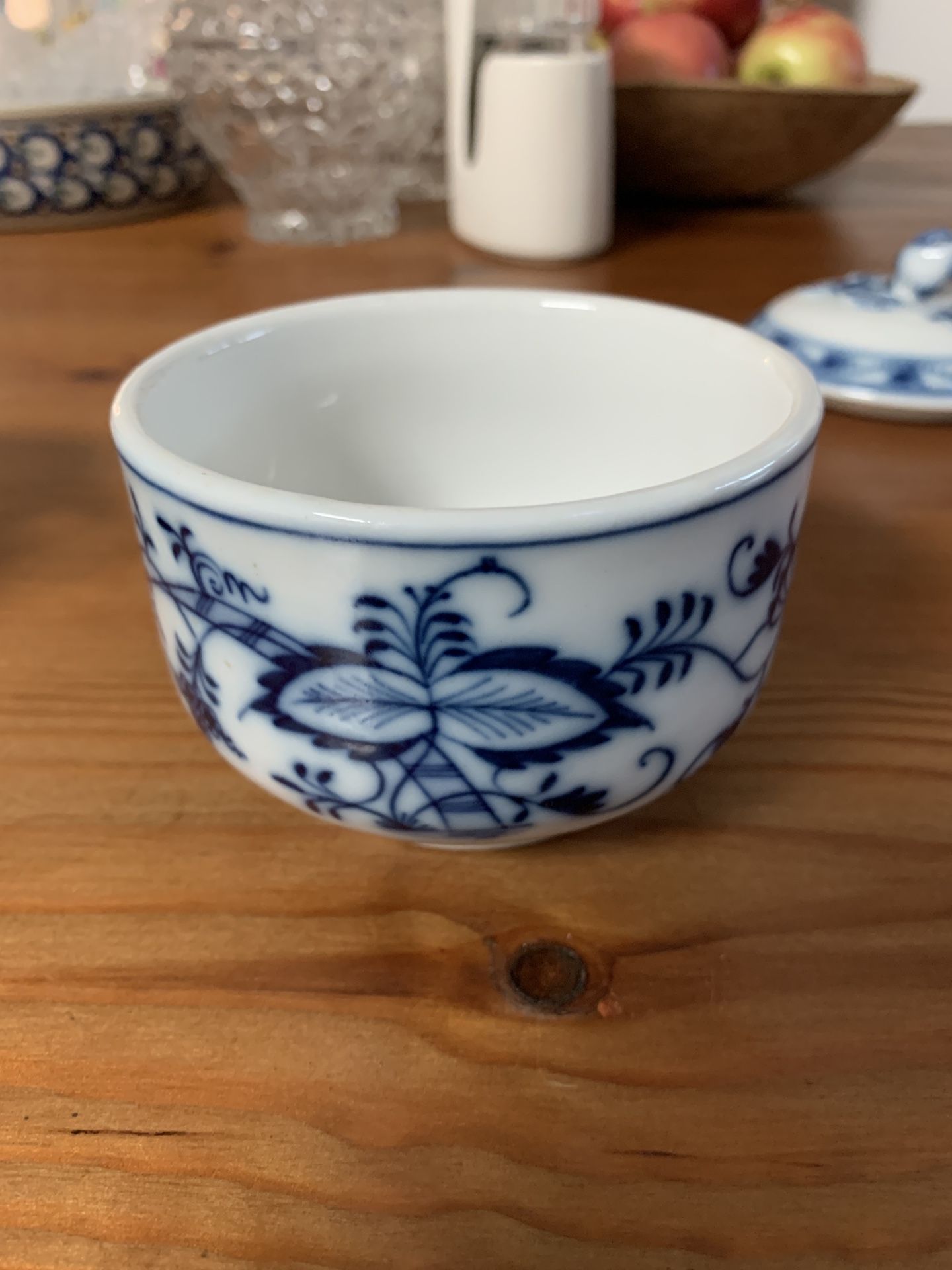 Meissen Pottery Blue Onion Sugar Bowl