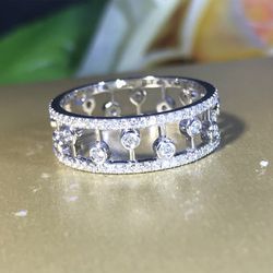 "Dainty CZ Full Around Zircon Silver Plated Luxury Fashion Eternity Ring, K892
 
  Thumbnail