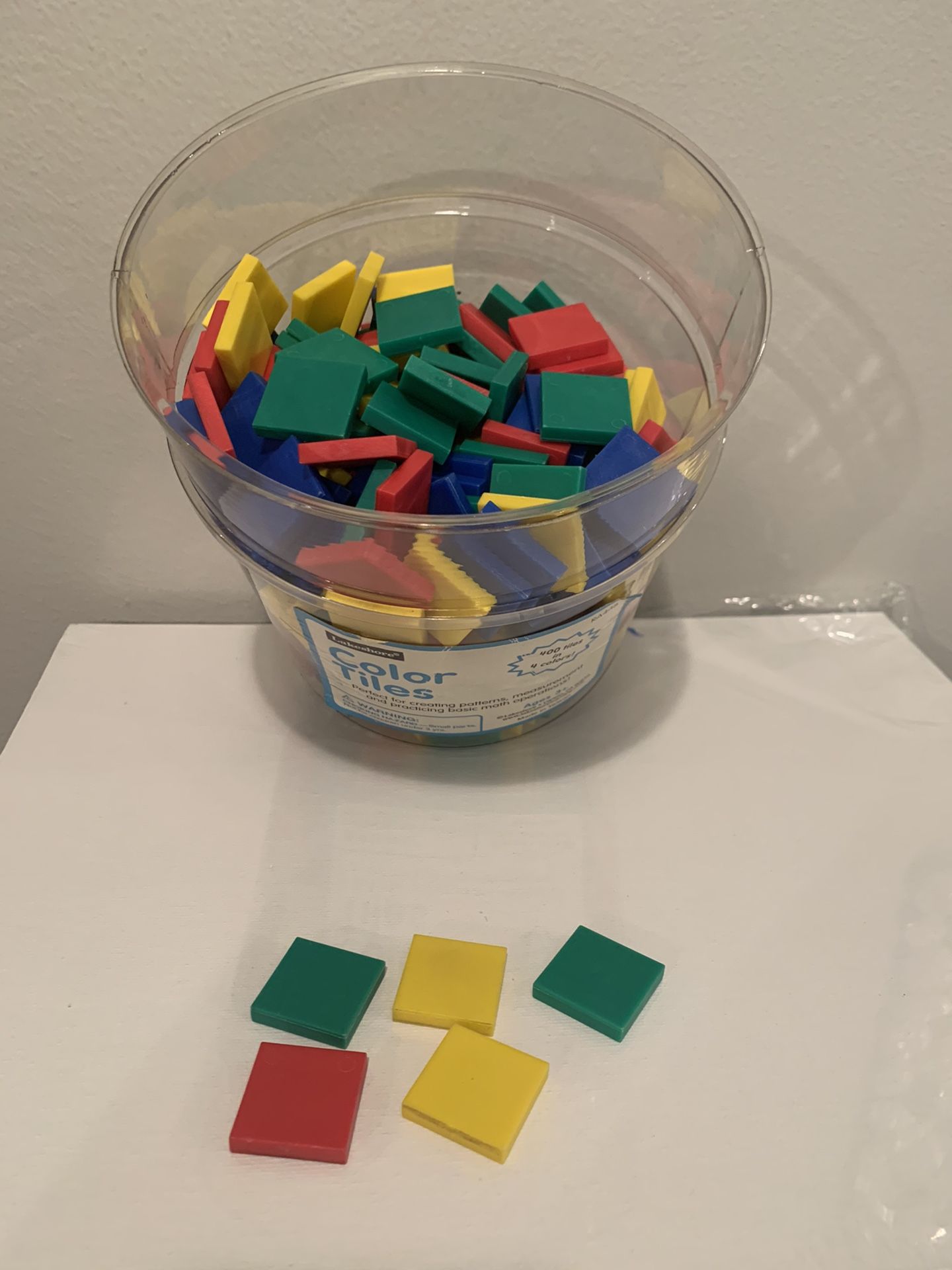 Learning Resources Square ColorTiles Counting Sorting Toy Set of 400 in 4 colors