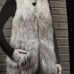 Womens fur accent vest. Size large Thumbnail