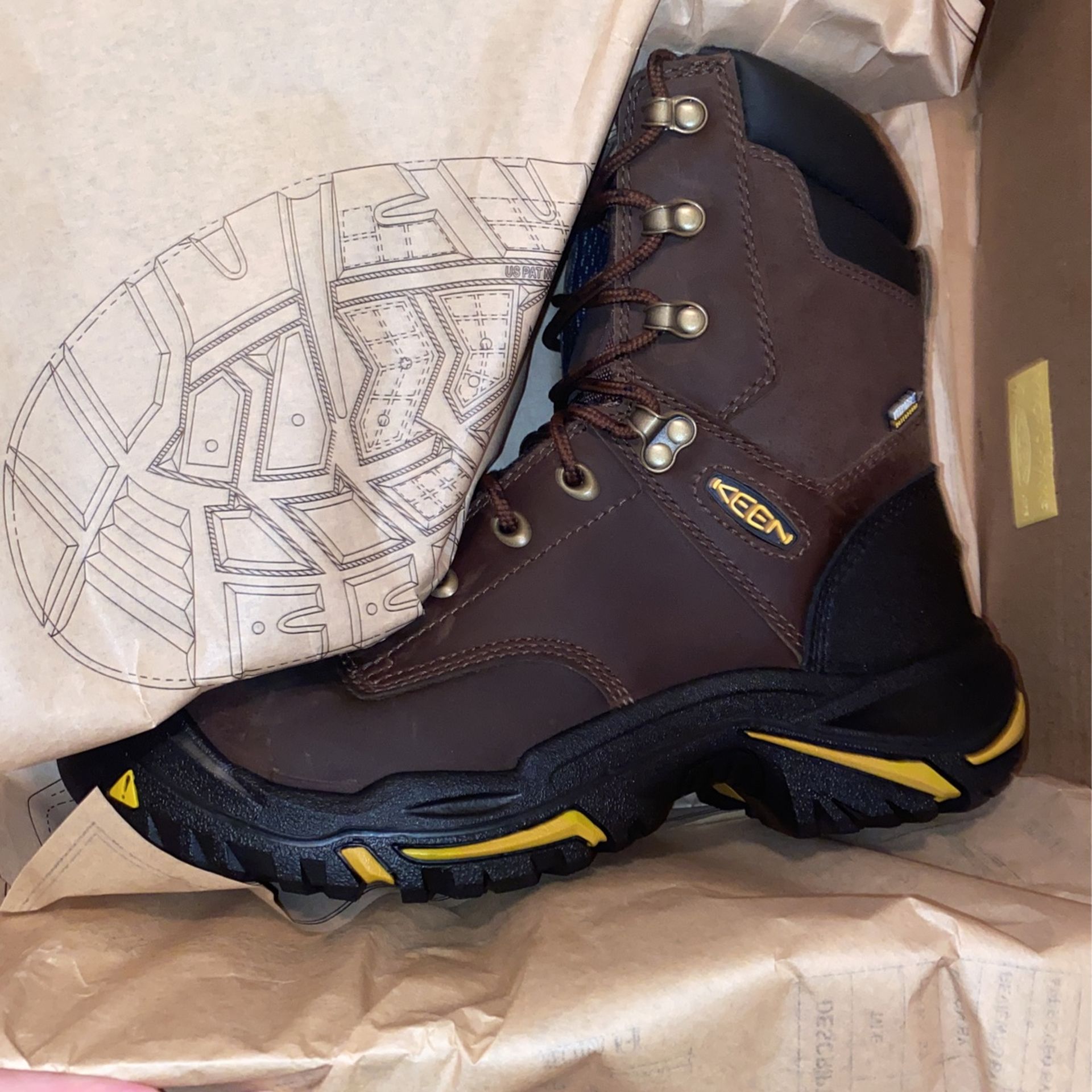 Keen Steel Boots, Brown, Size 7 & 7.5