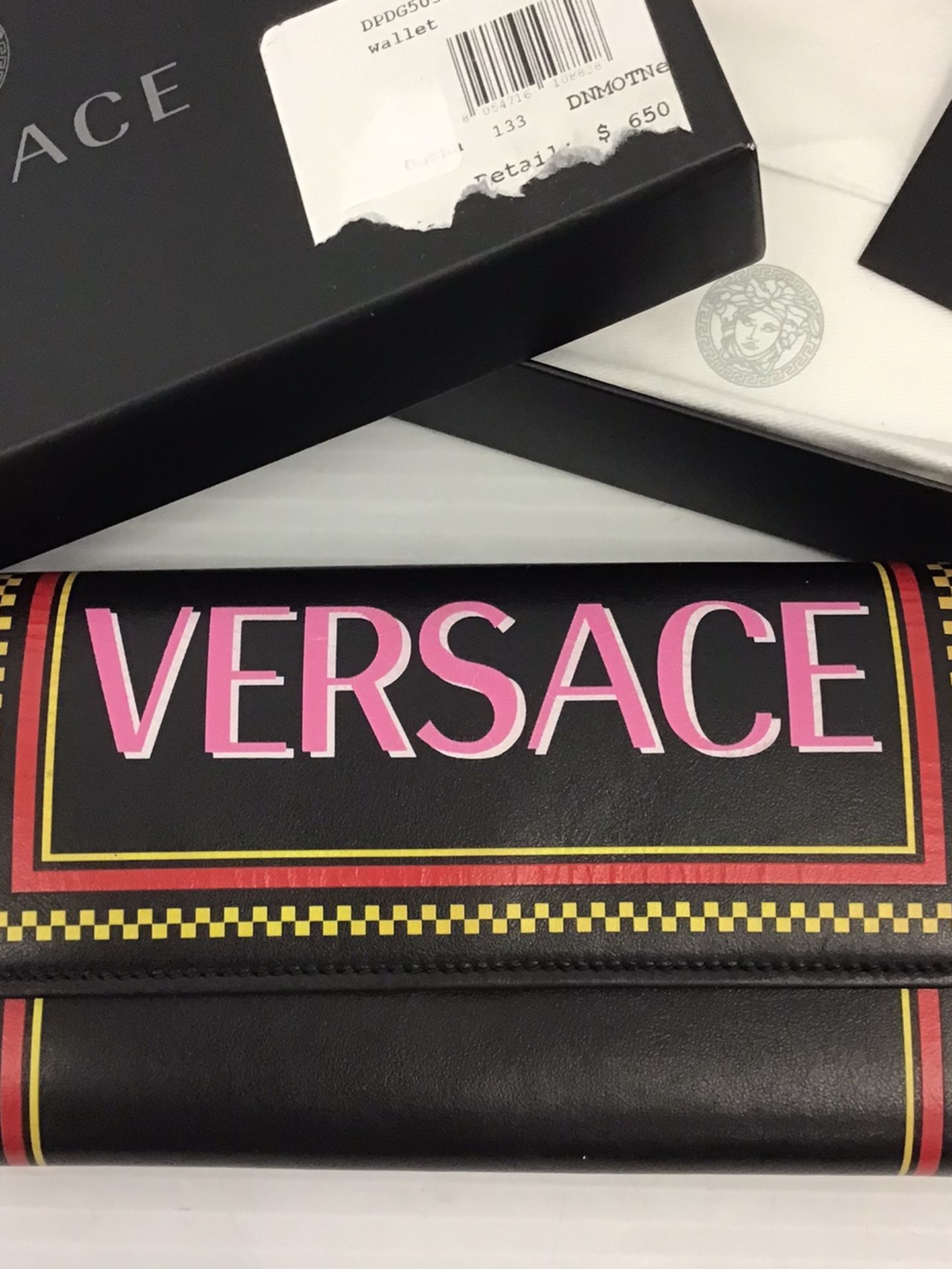 Versace Womens Wallet Multicolour Portfafolio Vitello ST Logo 90’