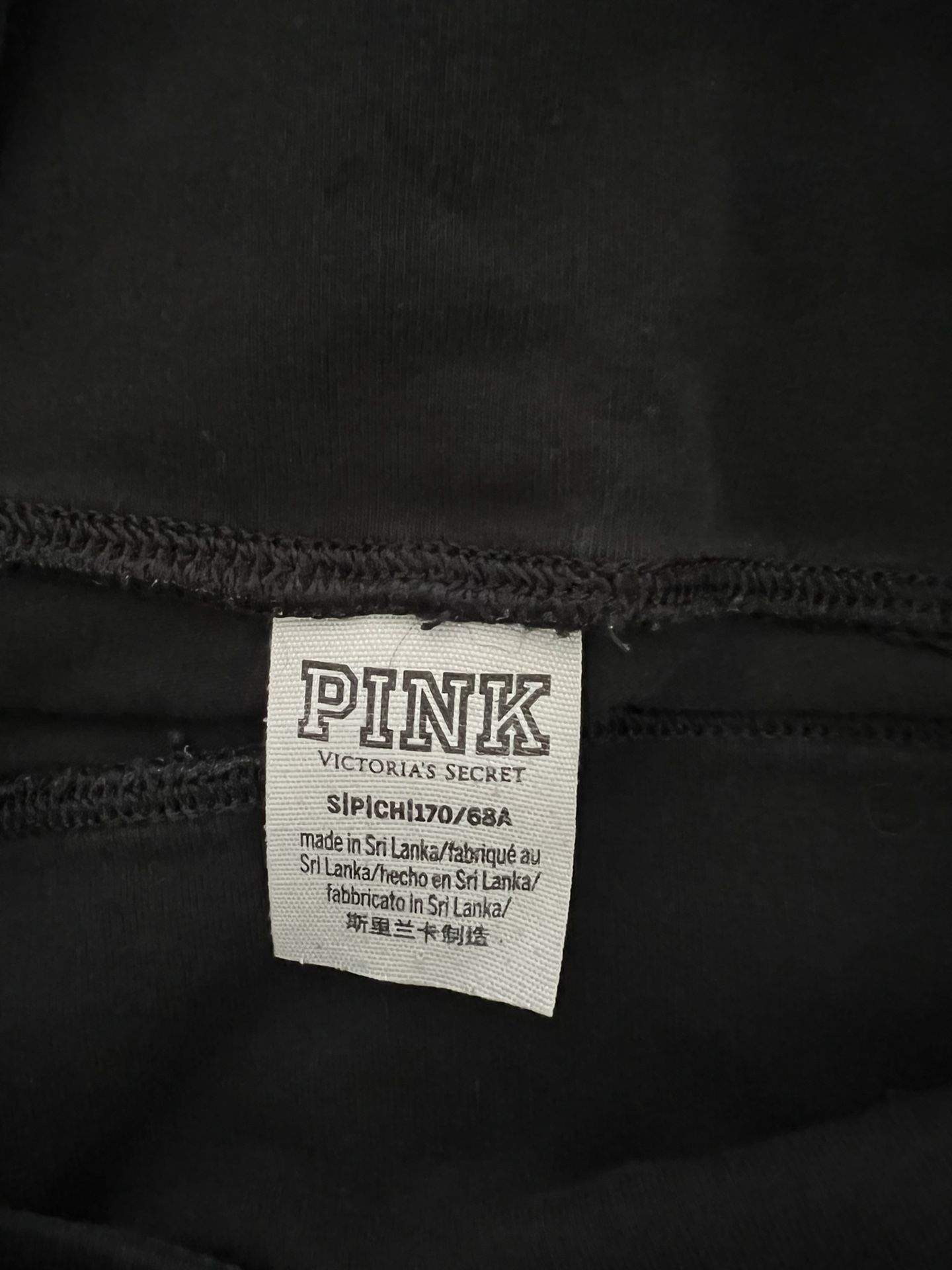 Victoria Secret Pink Black Capri Yoga Pants Size S