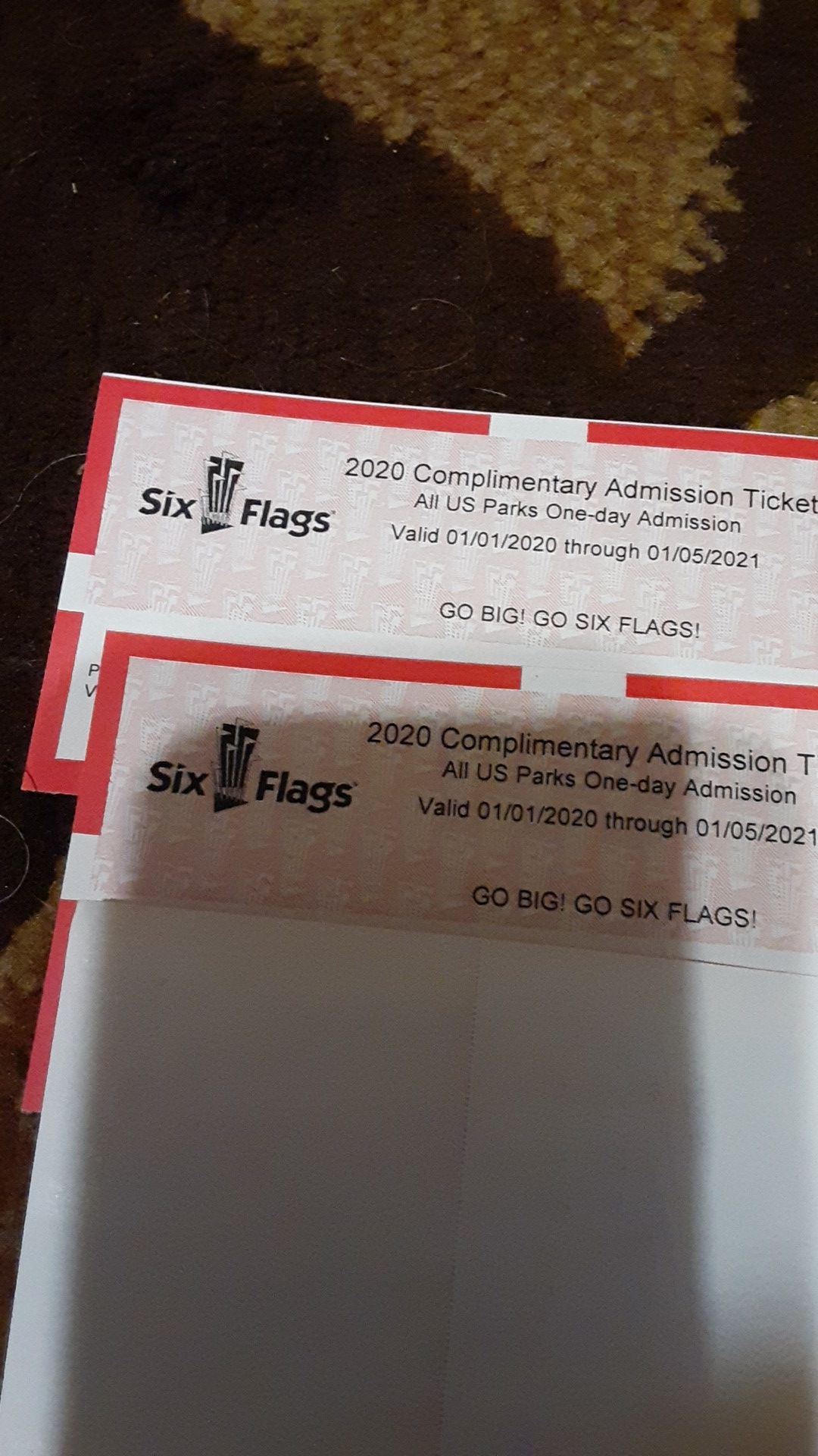 Six Flags passes (2)