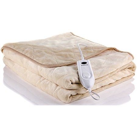 Ovente Heated Blanket Electric Throw Soft Flannel Fleece 50 x 60 Inch Full Body Size