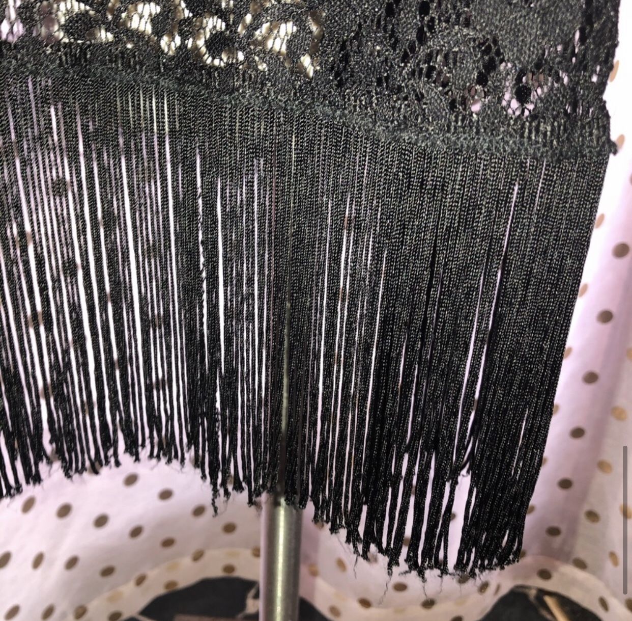 LuLaRoe Size Large Black Fringe Open Front Sweater Cardigan