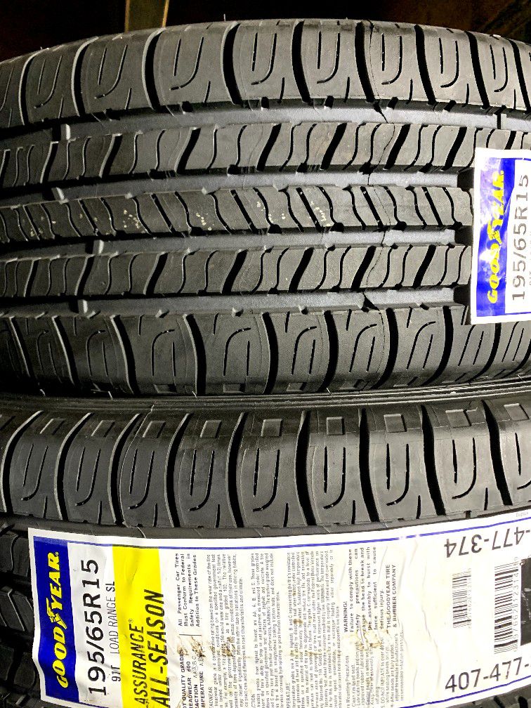 set of brand new tires 195/65R15 goodyear assurance all-season for only $420 all four tires