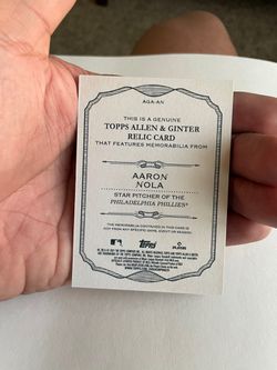 2021 Topps Allen & Ginter Aaron Nola Relic Card  Thumbnail