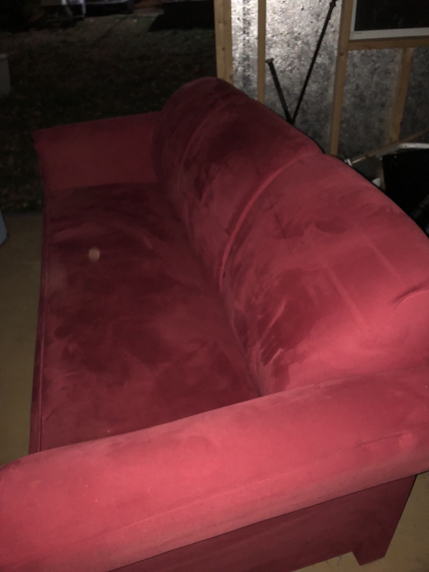 Two Red Micro Fabric Couches 