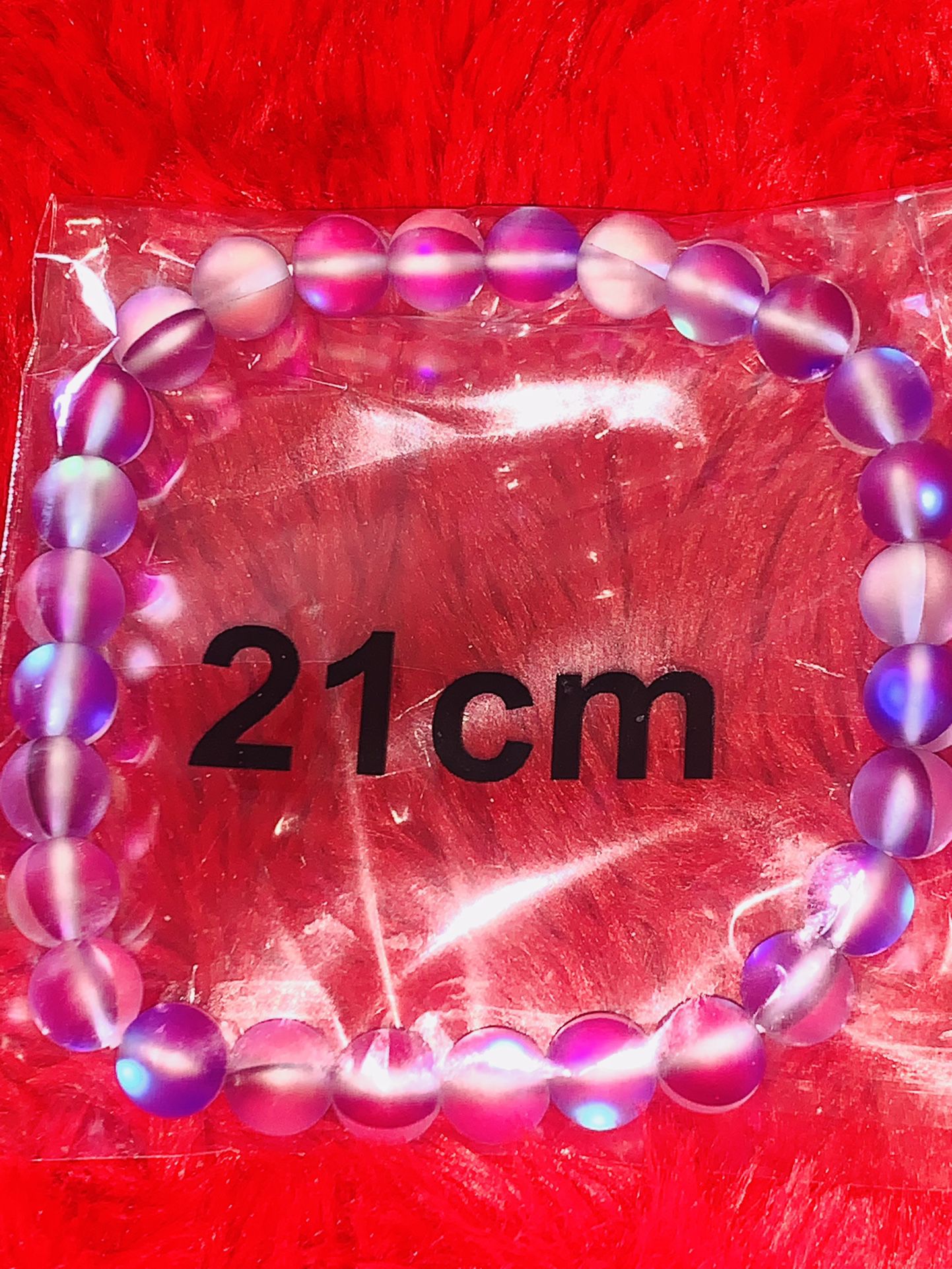 Pink Purple Moonstone 11 Mm Gemstone 💎  21 Centimeters Stretchable Bracelet 